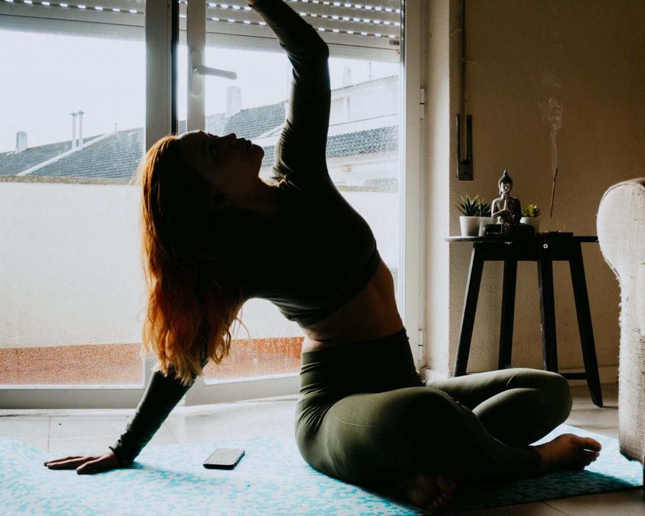 woman stretching