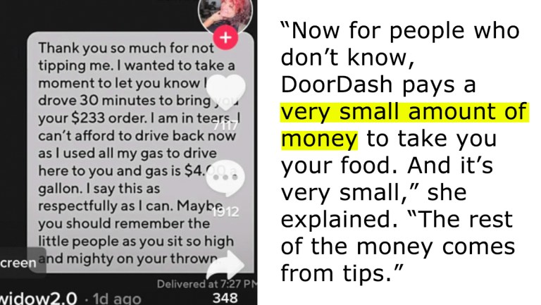 DoorDash Driver Uses Math To Break Down Why If You Don’t Tip, You’re a Crappy Person