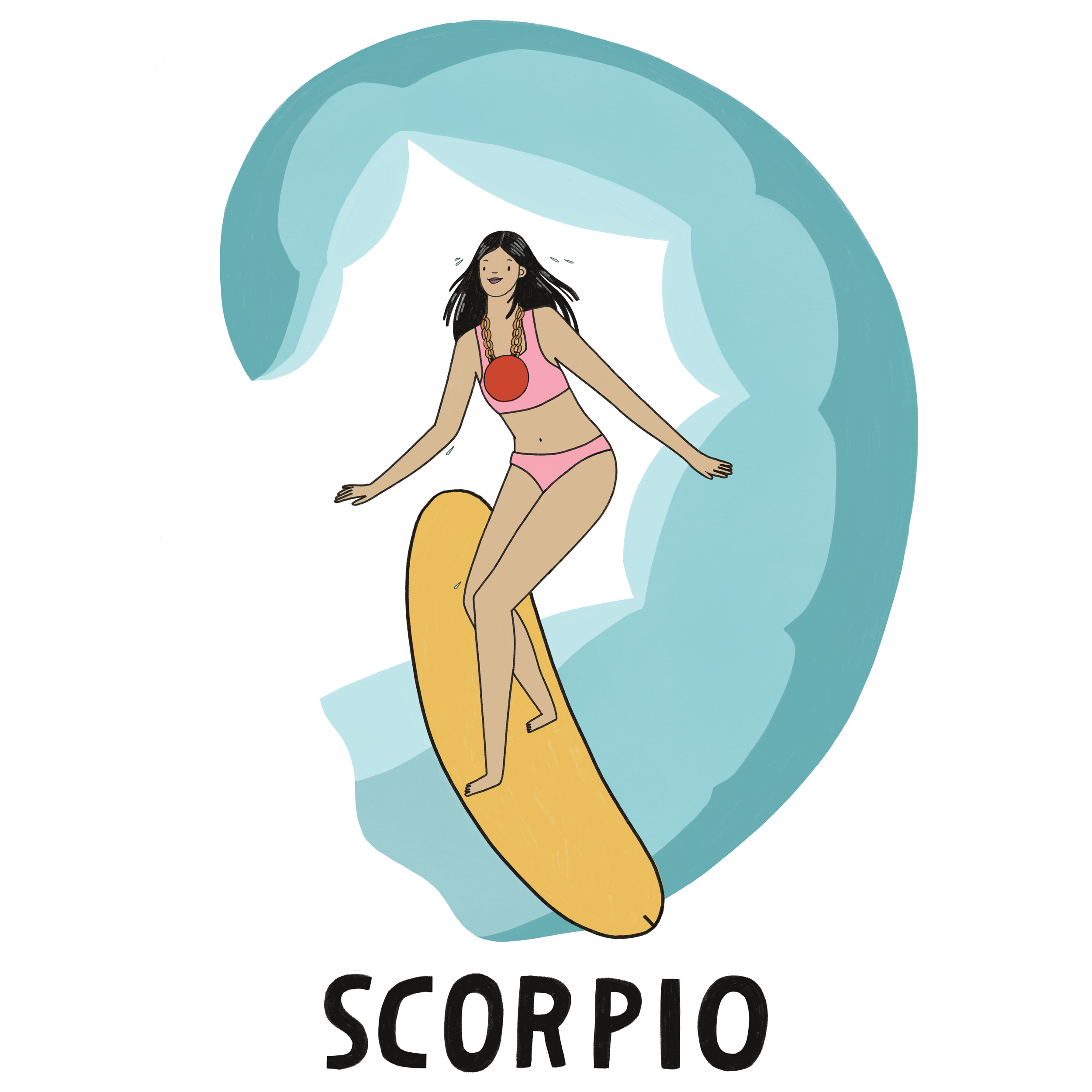 A graphic illustrating the personality of the Scorpio zodiac sign.  
