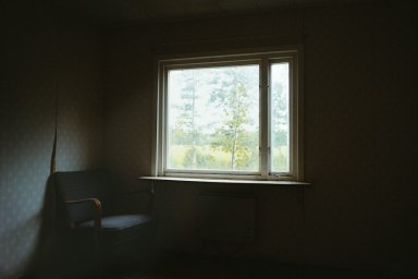 a chair and a window