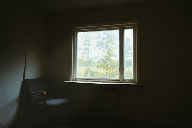 a chair and a window